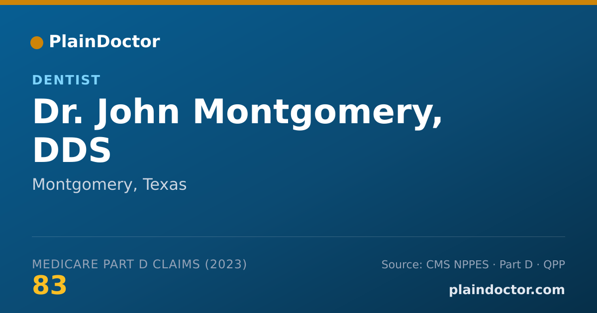 Shareable card for John Montgomery, DDS - Dentist, Montgomery, TX