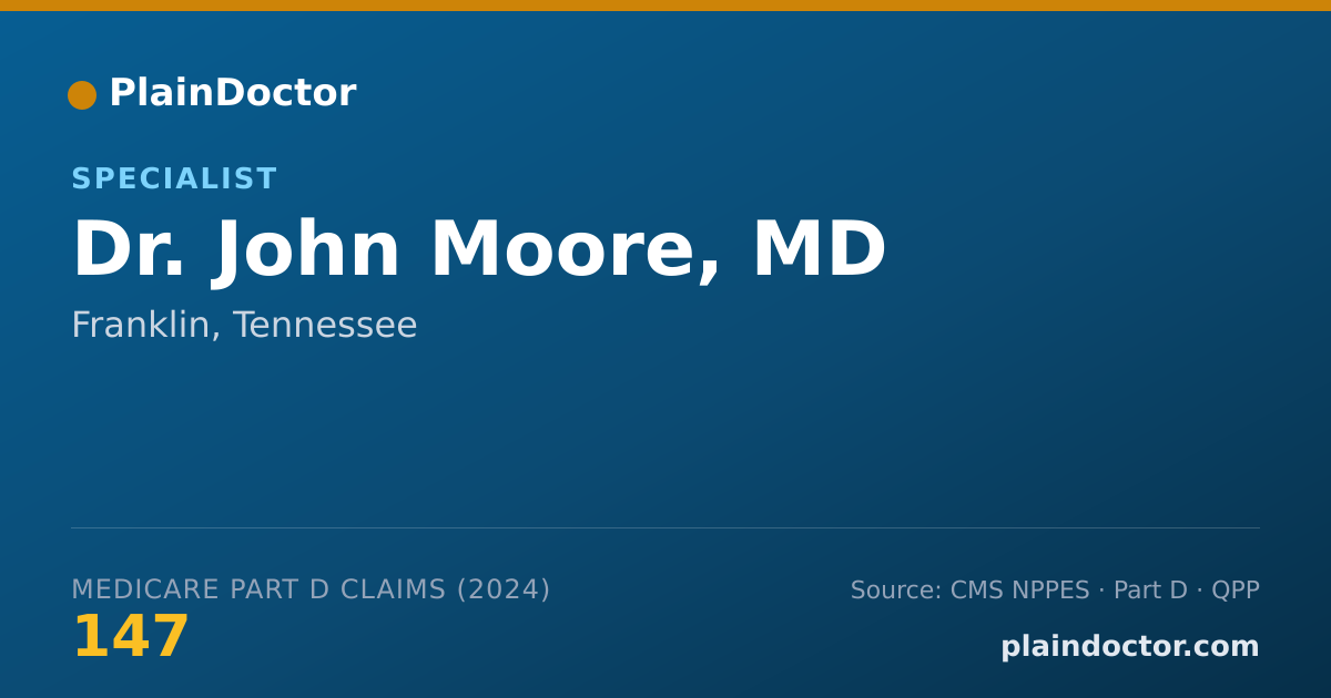 Shareable card for John Moore, MD - Specialist, Franklin, TN