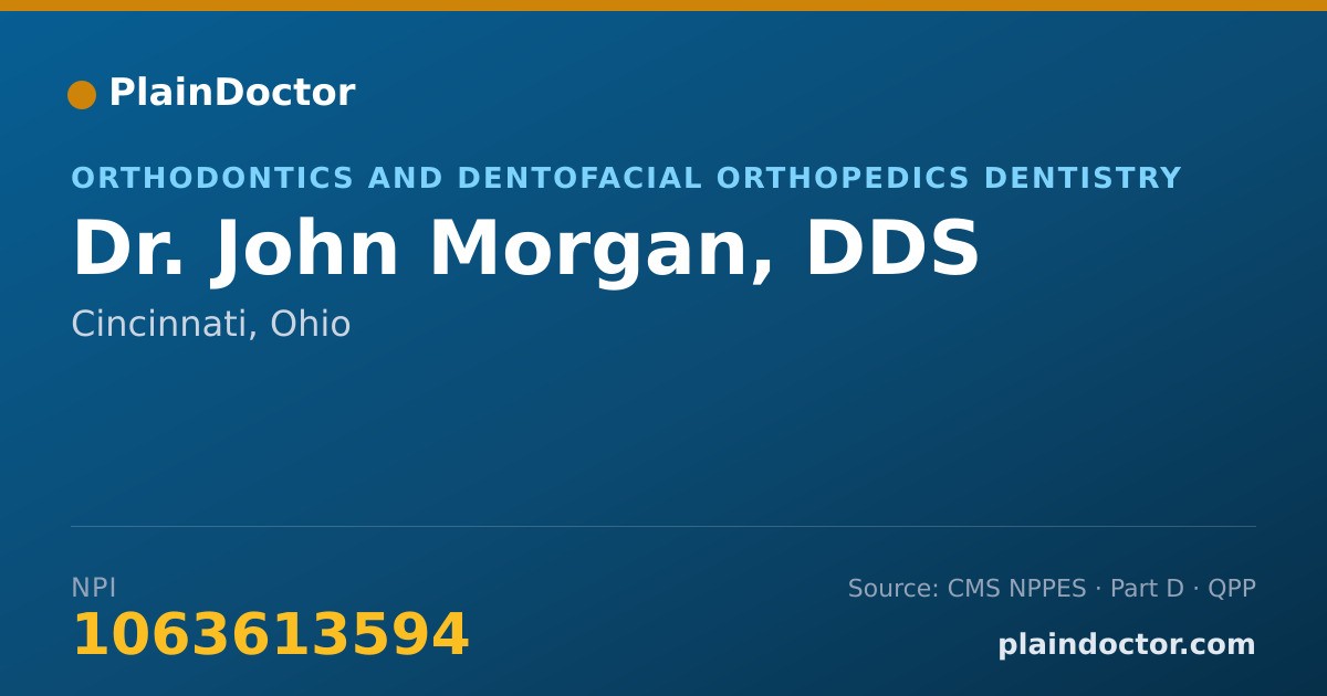 Shareable card for John Morgan, DDS - Orthodontics and Dentofacial Orthopedics Dentistry, Cincinnati, OH