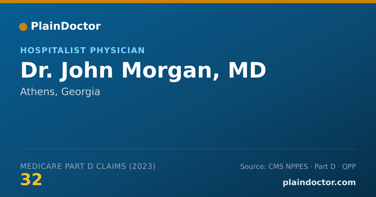 Shareable card for John Morgan, MD - Hospitalist Physician, Athens, GA