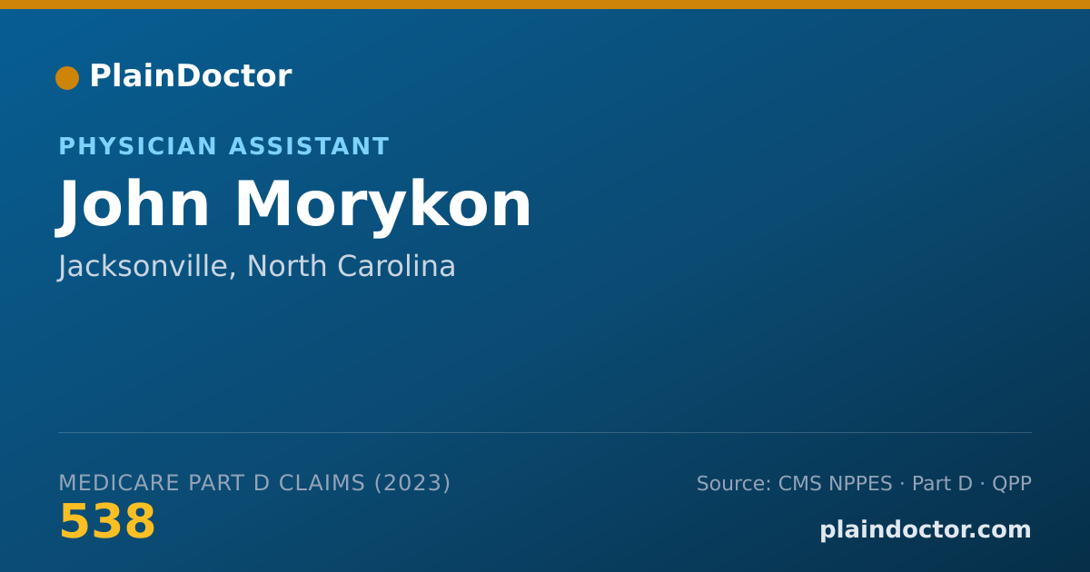 Shareable card for John Morykon - Physician Assistant, Jacksonville, NC