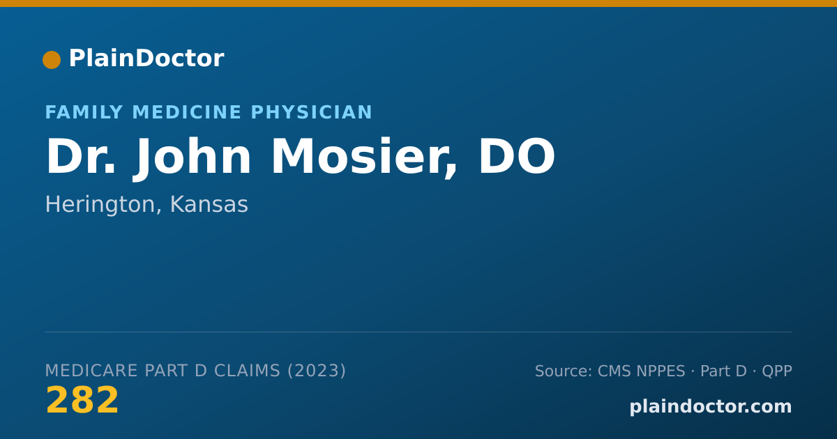Shareable card for John Mosier, DO - Family Medicine Physician, Herington, KS