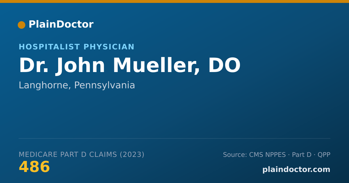 Shareable card for John Mueller, DO - Hospitalist Physician, Langhorne, PA
