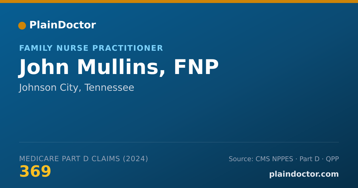 Shareable card for John Mullins, FNP - Family Nurse Practitioner, Johnson City, TN