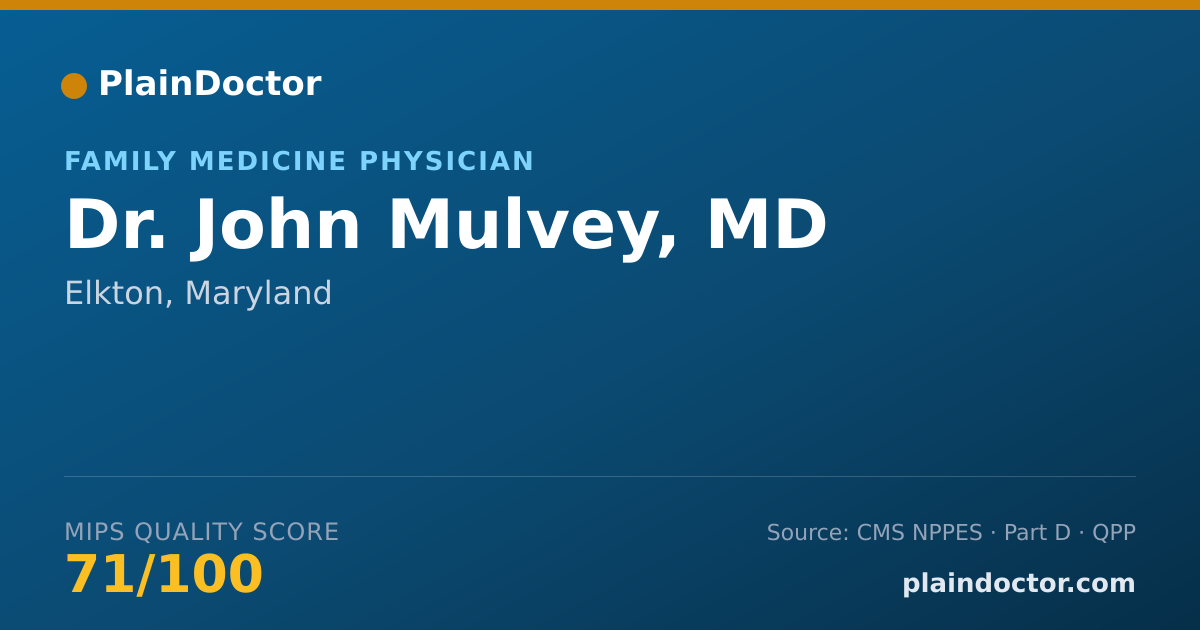 Shareable card for John Mulvey, MD - Family Medicine Physician, Elkton, MD