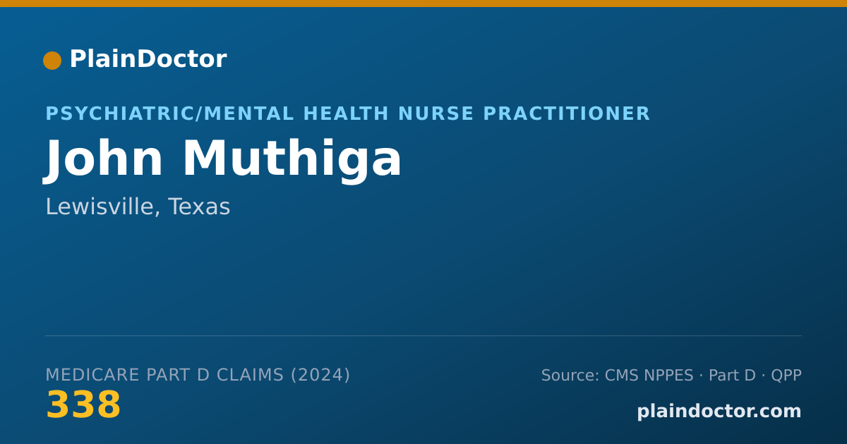 Shareable card for John Muthiga - Adult Psychiatric/Mental Health Registered Nurse, Lewisville, TX