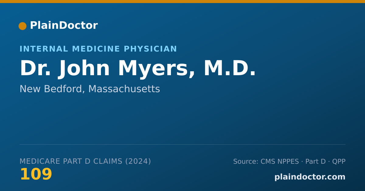 Shareable card for John Myers, M.D. - Internal Medicine Physician, New Bedford, MA