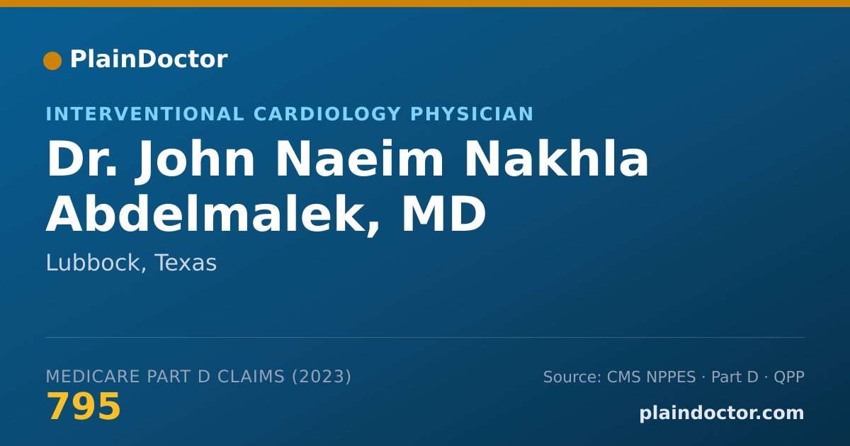 Shareable card for John Naeim Nakhla Abdelmalek, MD - Interventional Cardiology Physician, Lubbock, TX
