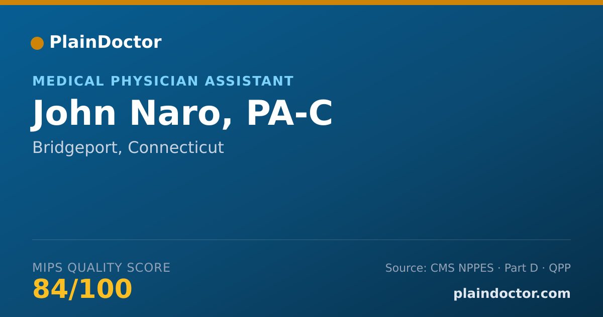Shareable card for John Naro, PA-C - Medical Physician Assistant, Bridgeport, CT