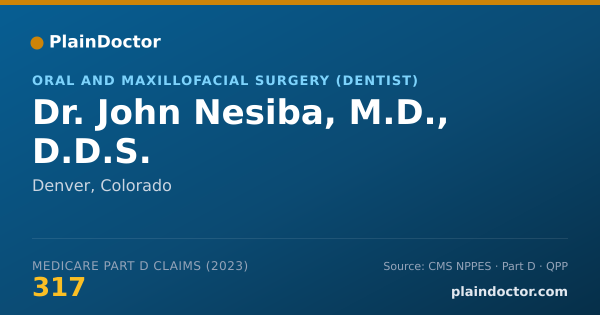 Shareable card for John Nesiba, M.D., D.D.S. - Oral and Maxillofacial Surgery (Dentist), Denver, CO