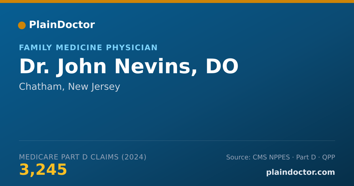 Shareable card for John Nevins, DO - Family Medicine Physician, Chatham, NJ