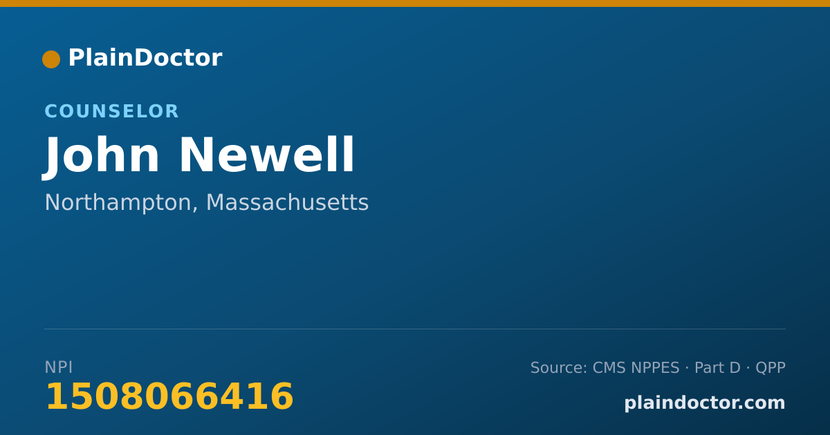Shareable card for John Newell - Counselor, Northampton, MA