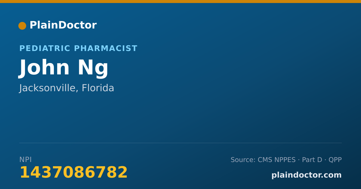 Shareable card for John Ng - Pediatric Pharmacist, Jacksonville, FL