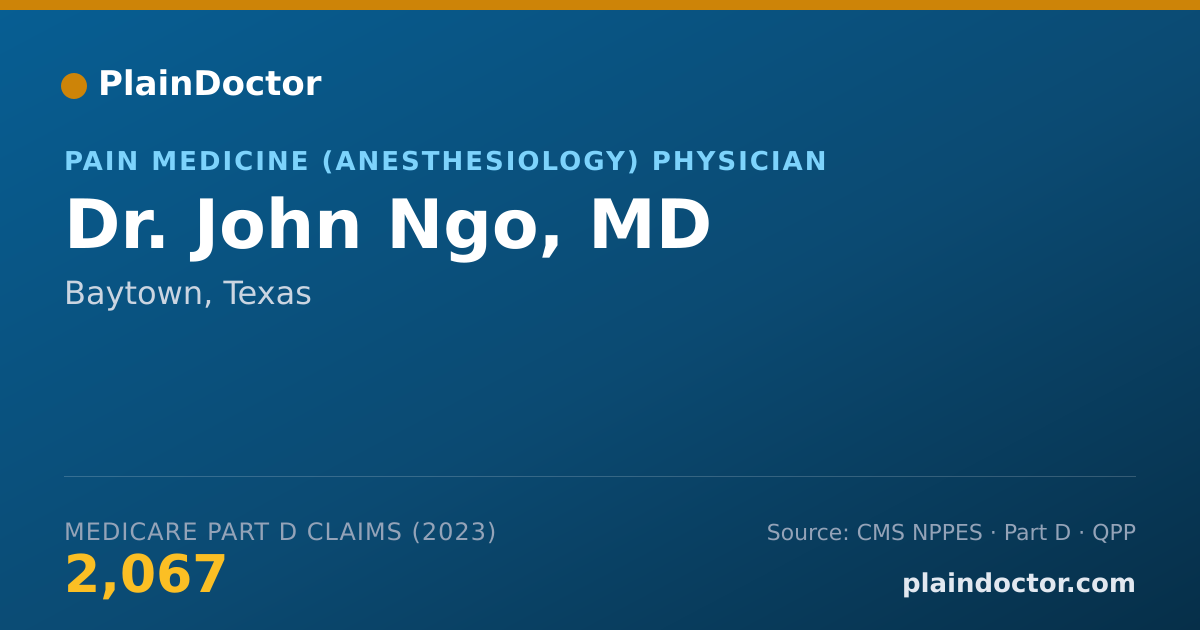 Shareable card for John Ngo, MD - Pain Medicine (Anesthesiology) Physician, Baytown, TX