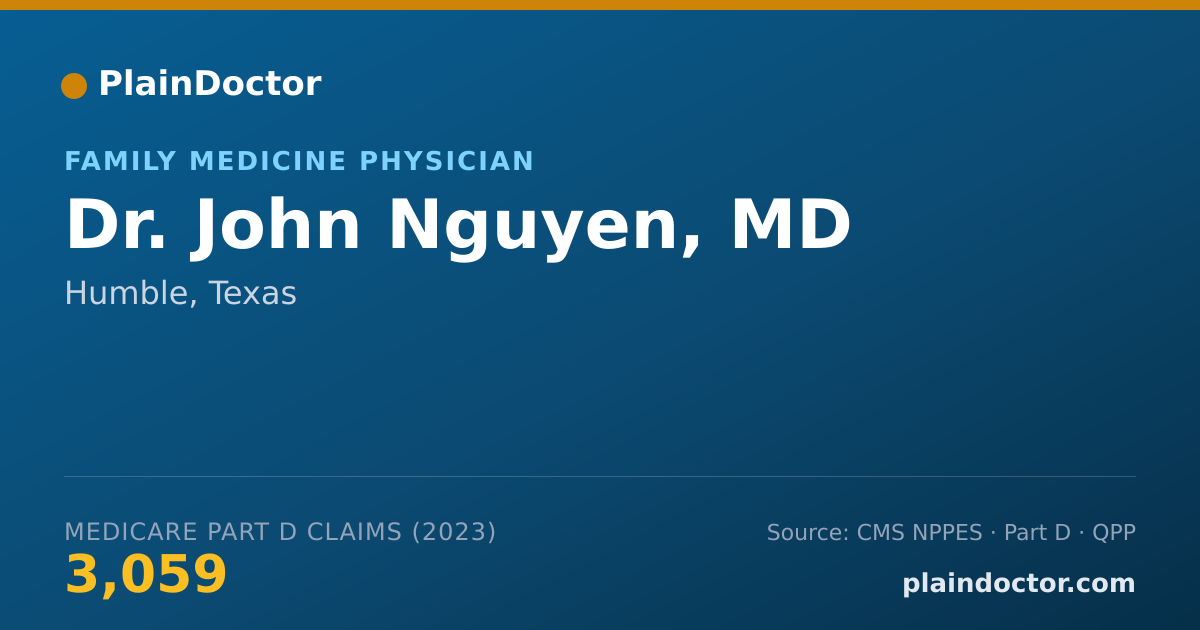 Shareable card for John Nguyen, MD - Family Medicine Physician, Humble, TX