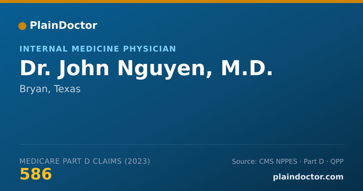 Shareable card for John Nguyen, M.D. - Internal Medicine Physician, Bryan, TX