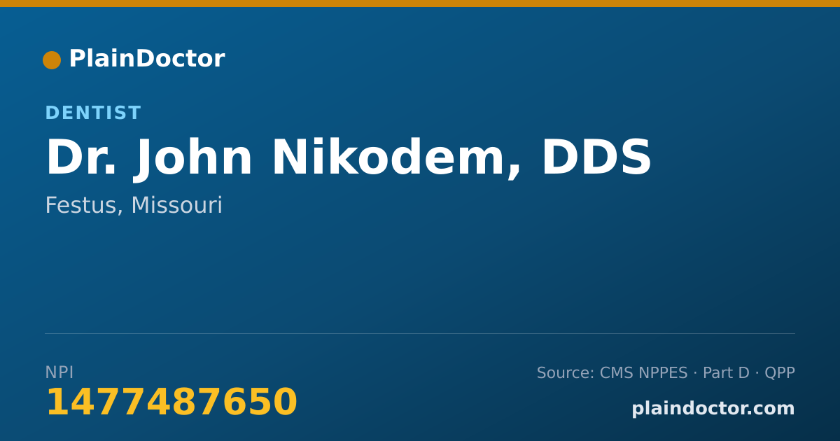 Shareable card for John Nikodem, DDS - Dentist, Festus, MO