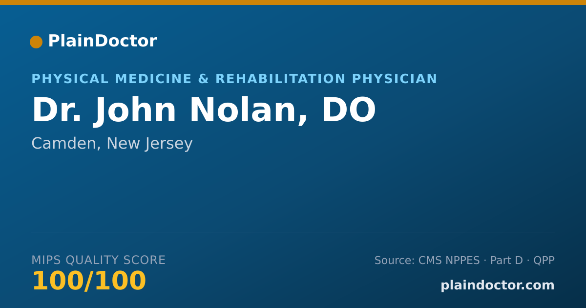 Shareable card for John Nolan, DO - Physical Medicine & Rehabilitation Physician, Camden, NJ