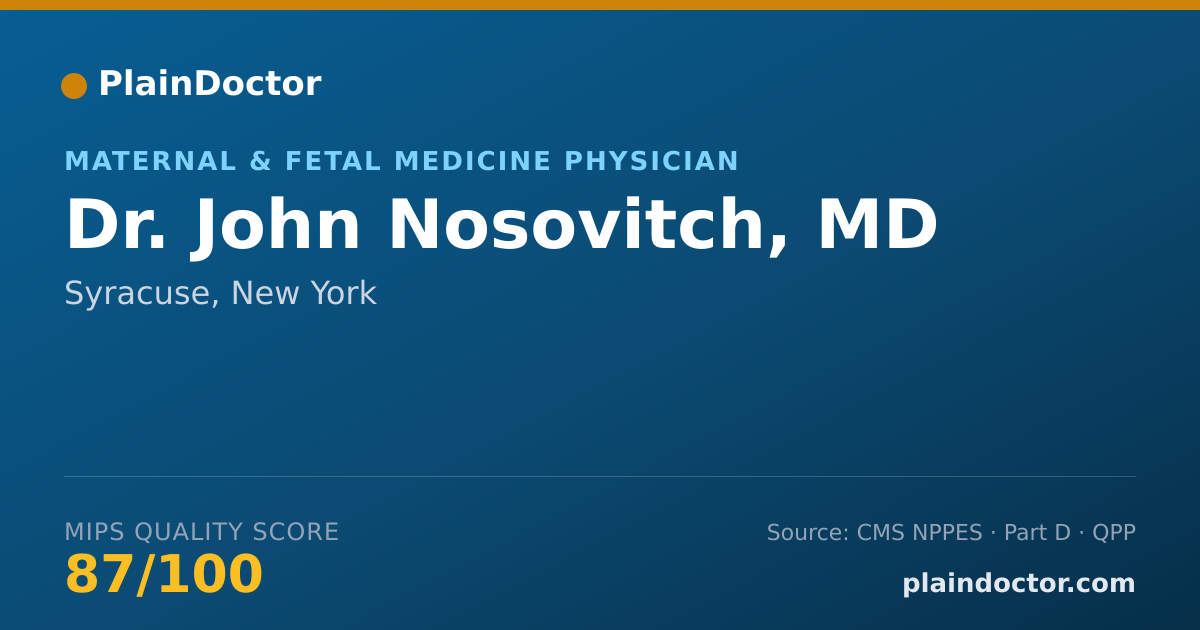 Shareable card for John Nosovitch, MD - Maternal & Fetal Medicine Physician, Syracuse, NY