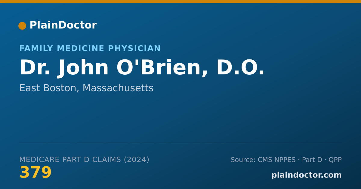 Shareable card for John O'Brien, D.O. - Family Medicine Physician, East Boston, MA