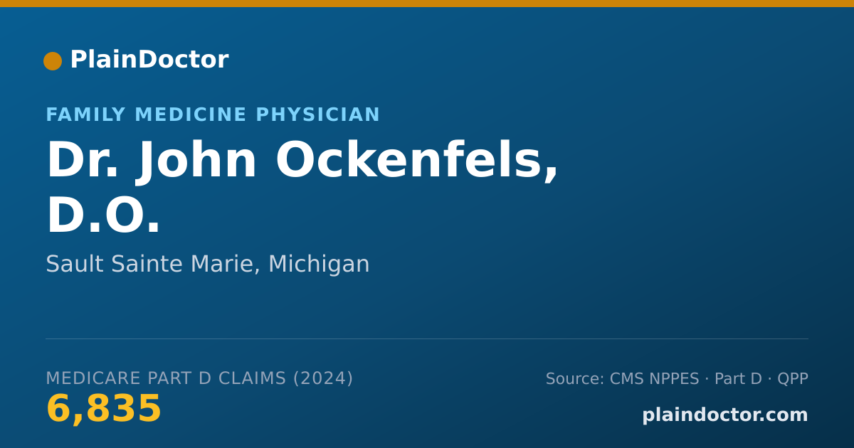 Shareable card for John Ockenfels, D.O. - Family Medicine Physician, Sault Sainte Marie, MI
