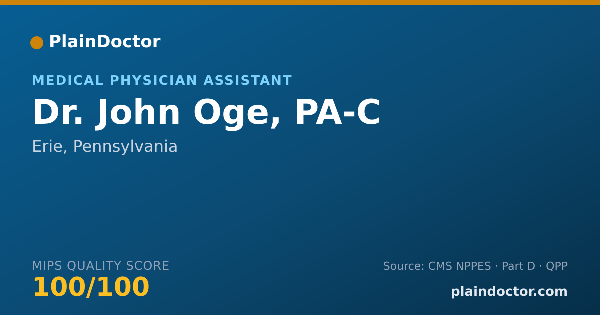 Shareable card for John Oge, PA-C - Medical Physician Assistant, Erie, PA
