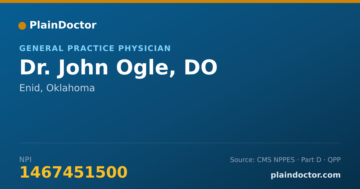 Shareable card for John Ogle, DO - General Practice Physician, Enid, OK
