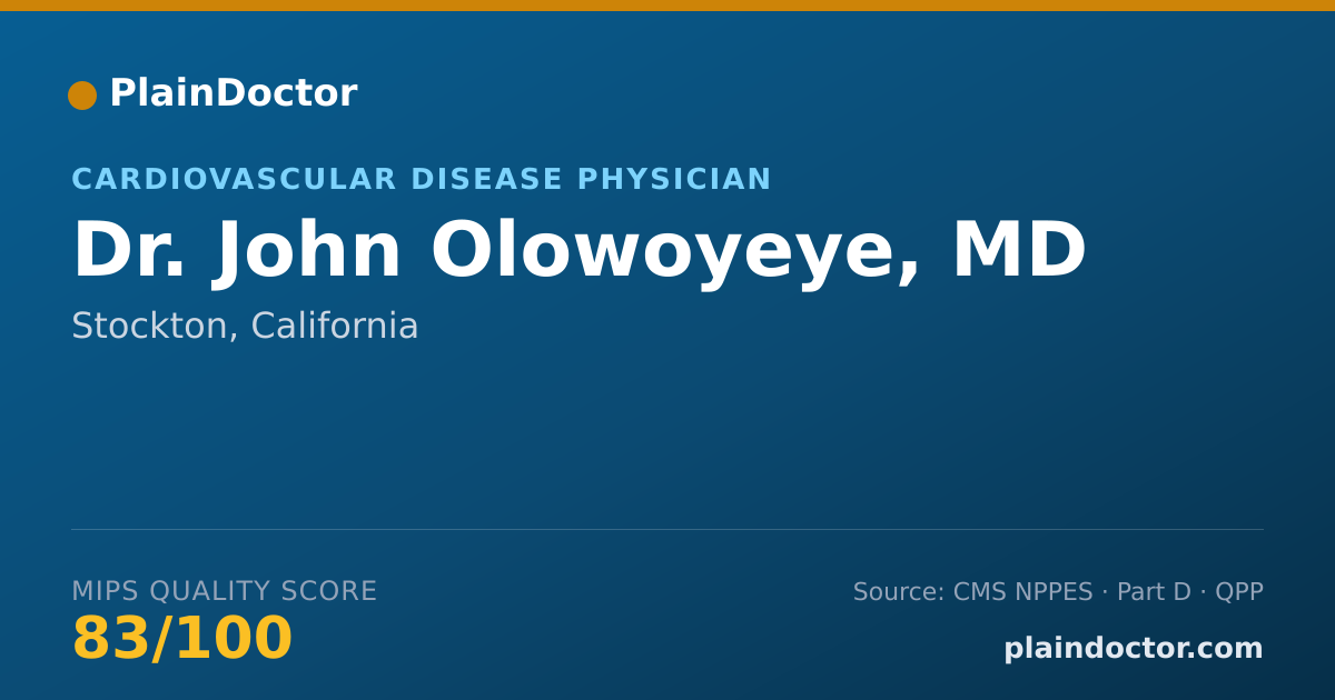 Shareable card for John Olowoyeye, MD - Cardiovascular Disease Physician, Stockton, CA