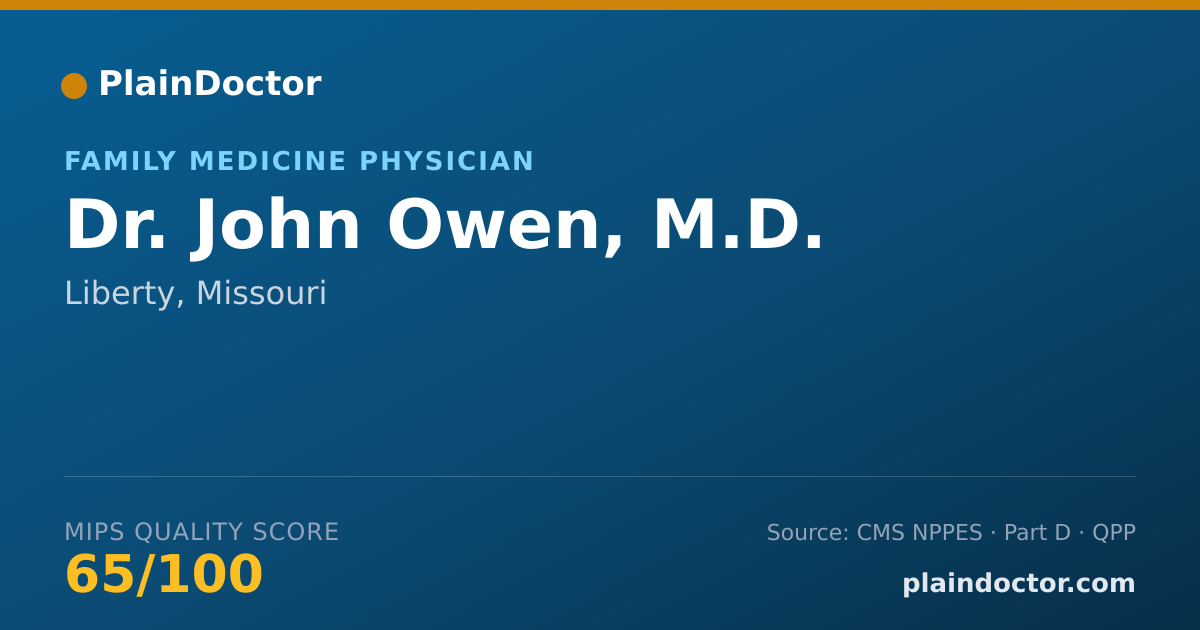 Shareable card for John Owen, M.D. - Family Medicine Physician, Liberty, MO