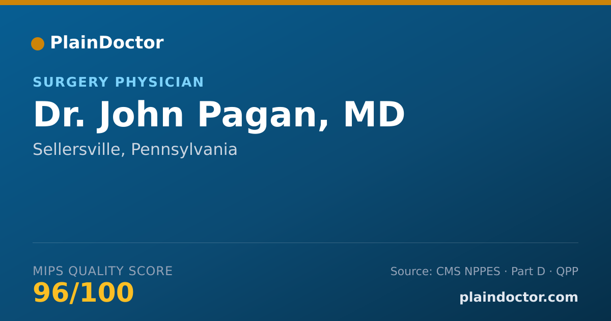 Shareable card for John Pagan, MD - Surgery Physician, Sellersville, PA