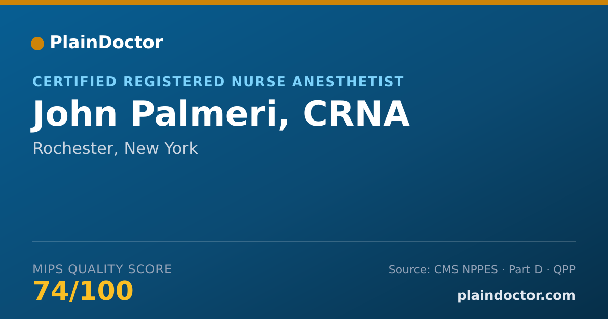 Shareable card for John Palmeri, CRNA - Certified Registered Nurse Anesthetist, Rochester, NY