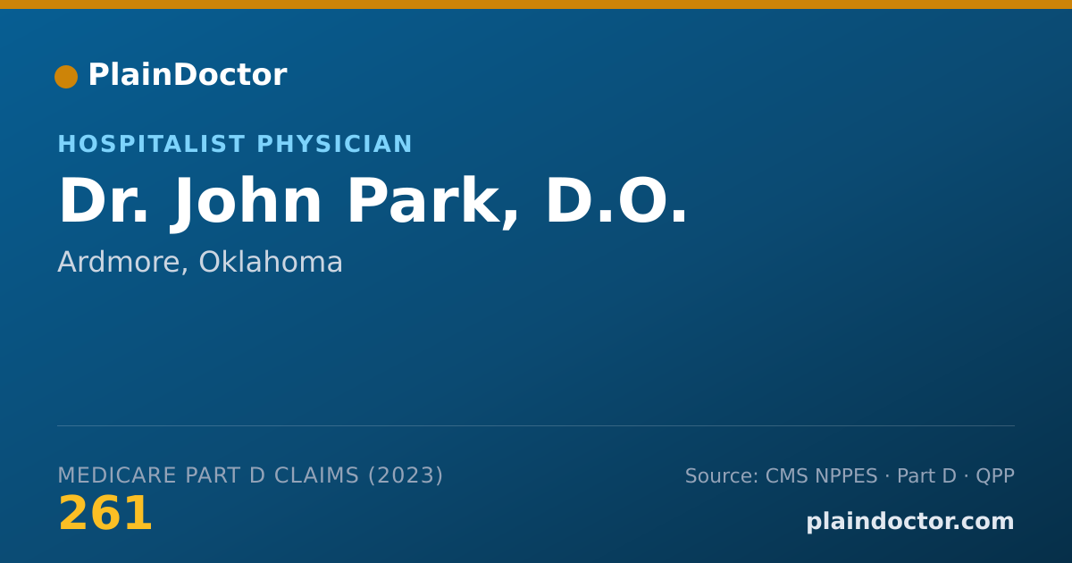 Shareable card for John Park, D.O. - Hospitalist Physician, Ardmore, OK