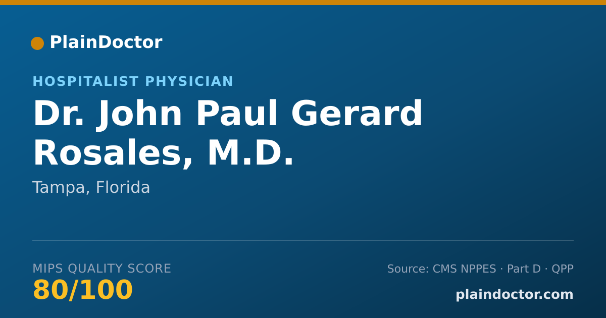 Shareable card for John Paul Gerard Rosales, M.D. - Hospitalist Physician, Tampa, FL