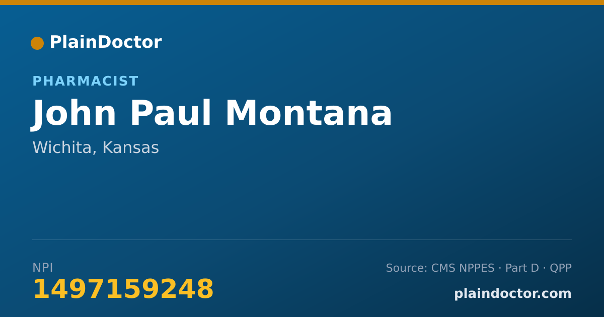 Shareable card for John Paul Montana - Pharmacist, Wichita, KS