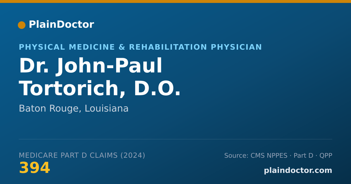 Shareable card for John-Paul Tortorich, D.O. - Physical Medicine & Rehabilitation Physician, Baton Rouge, LA