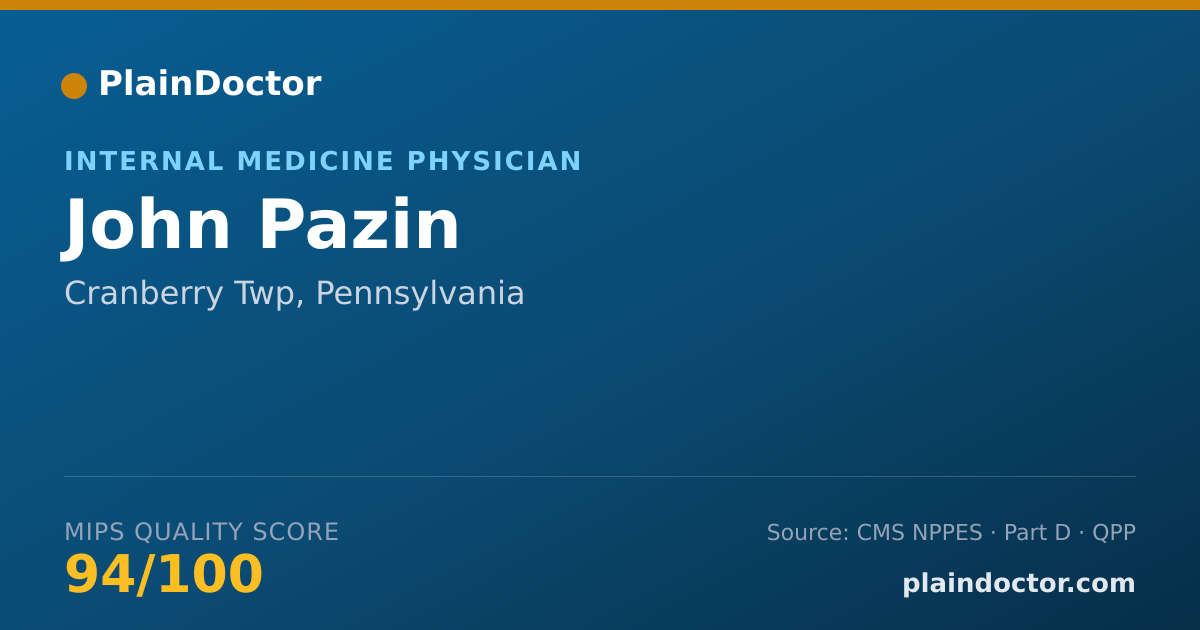 Shareable card for John Pazin - Internal Medicine Physician, Cranberry Twp, PA