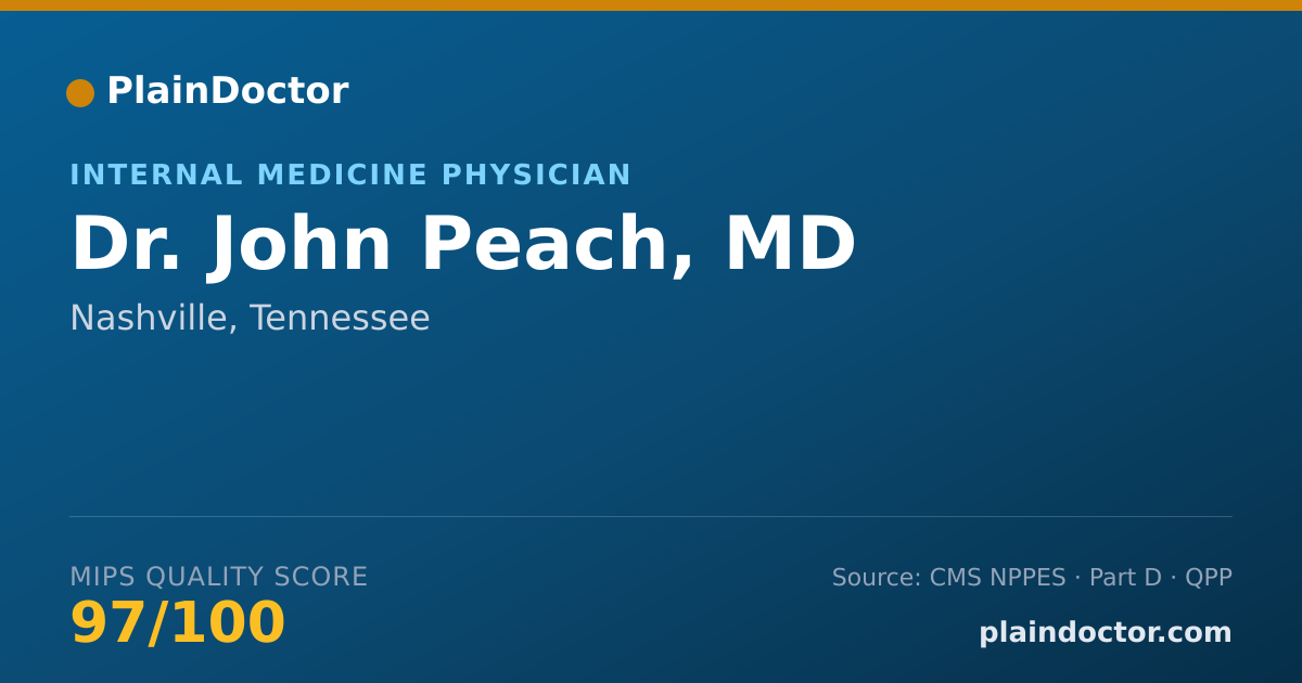 Shareable card for John Peach, MD - Internal Medicine Physician, Nashville, TN