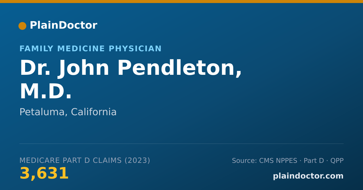 Shareable card for John Pendleton, M.D. - Family Medicine Physician, Petaluma, CA