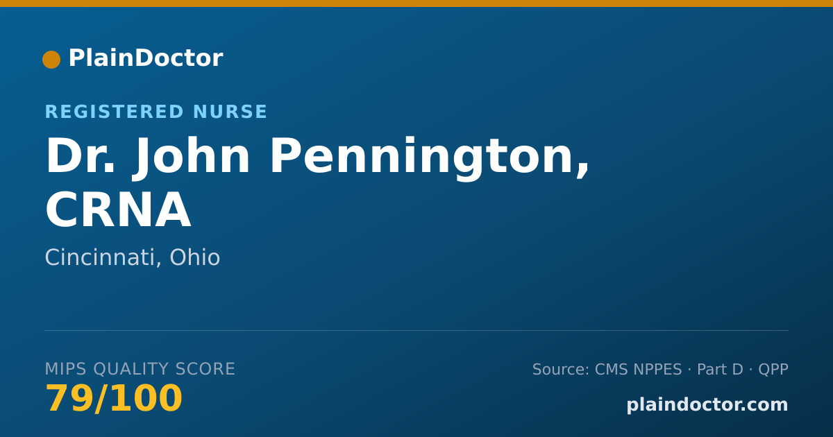 Shareable card for John Pennington, CRNA - Registered Nurse, Cincinnati, OH
