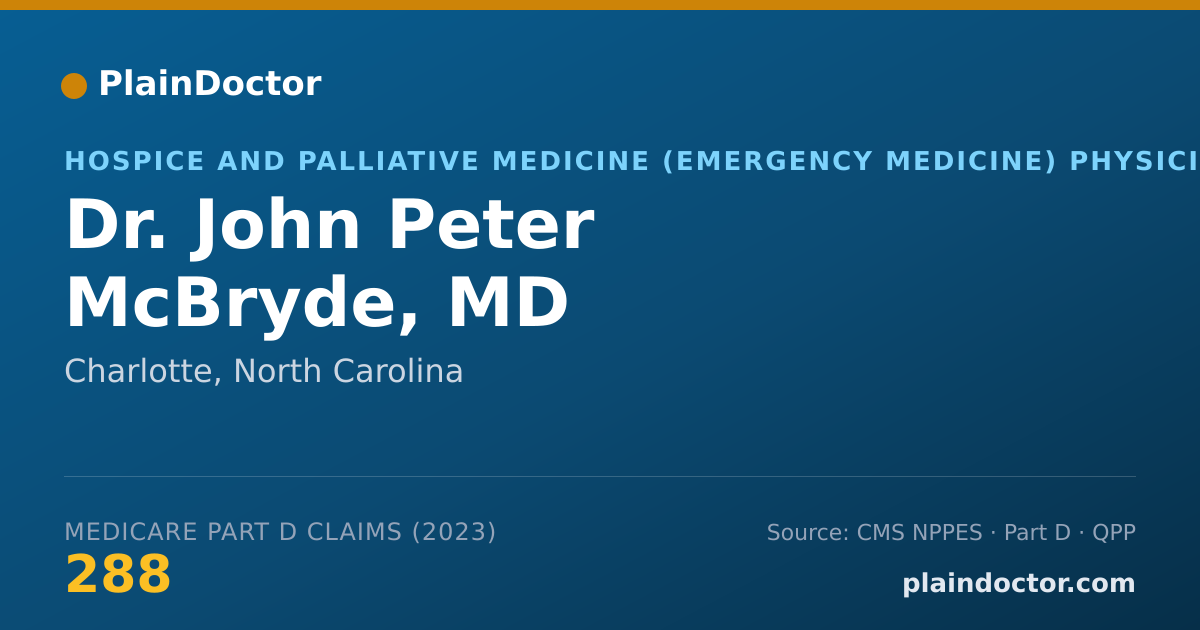 Shareable card for John Peter McBryde, MD - Hospice and Palliative Medicine (Emergency Medicine) Physician, Charlotte, NC