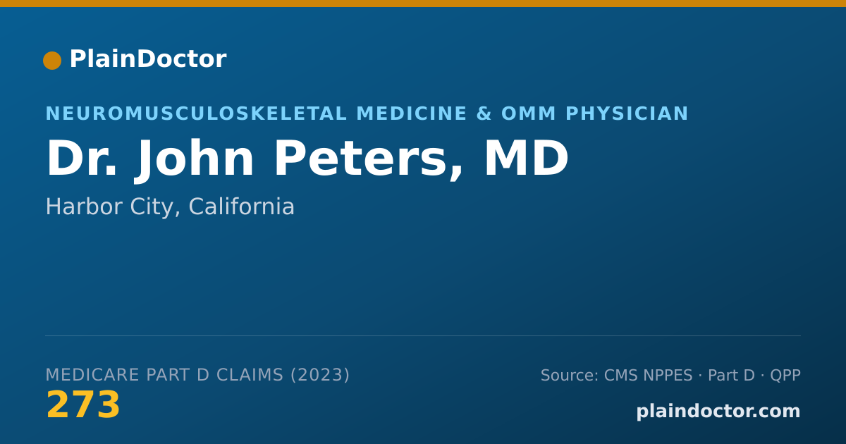 Shareable card for John Peters, MD - Neuromusculoskeletal Medicine & OMM Physician, Harbor City, CA