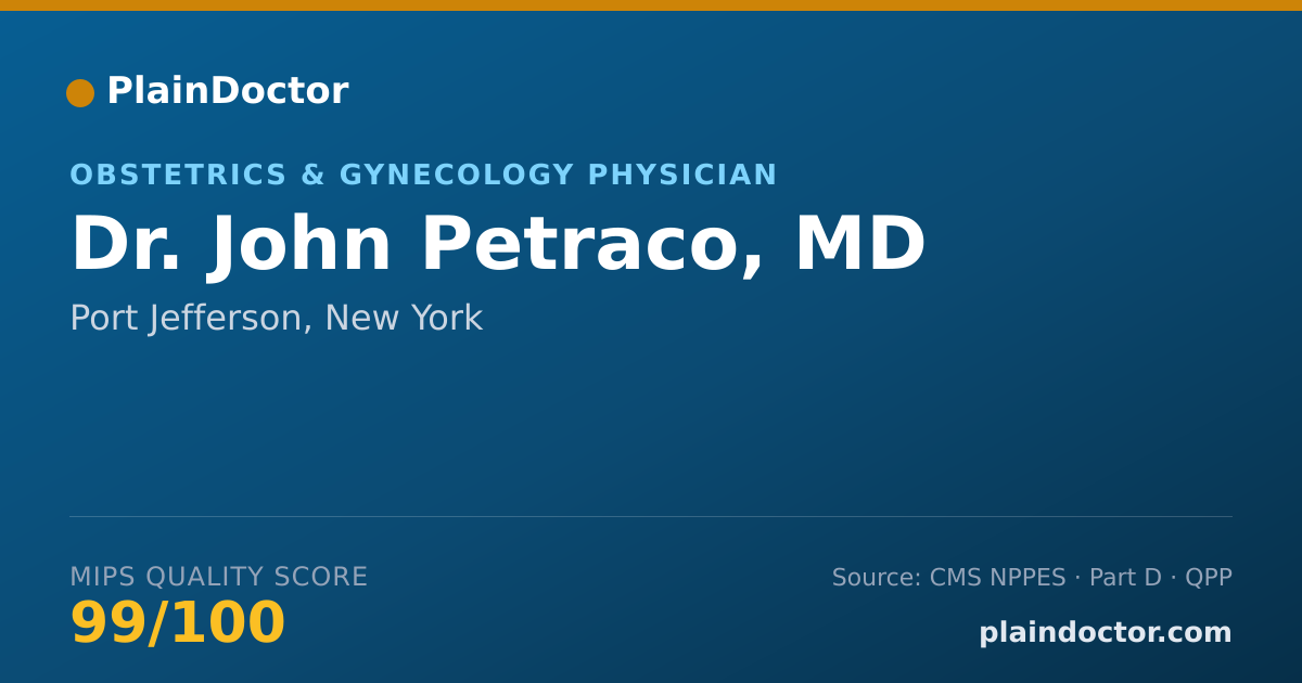 Shareable card for John Petraco, MD - Obstetrics & Gynecology Physician, Port Jefferson, NY