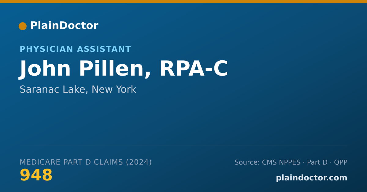 Shareable card for John Pillen, RPA-C - Physician Assistant, Saranac Lake, NY