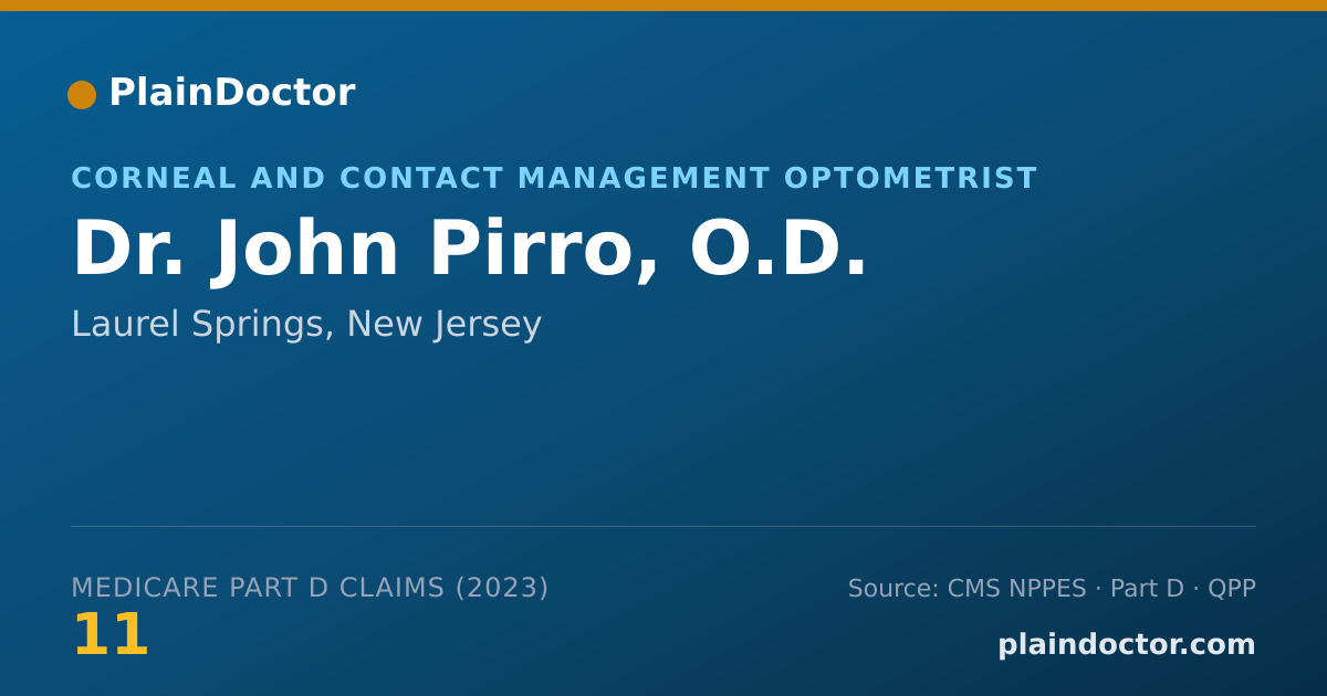 Shareable card for John Pirro, O.D. - Corneal and Contact Management Optometrist, Laurel Springs, NJ