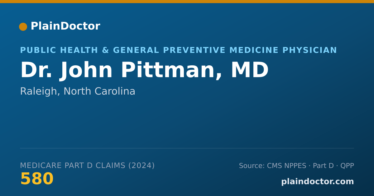 Shareable card for John Pittman, MD - Public Health & General Preventive Medicine Physician, Raleigh, NC