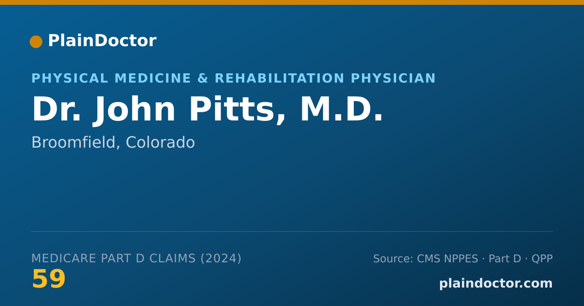 Shareable card for John Pitts, M.D. - Physical Medicine & Rehabilitation Physician, Broomfield, CO