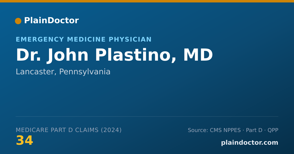 Shareable card for John Plastino, MD - Emergency Medicine Physician, Lancaster, PA