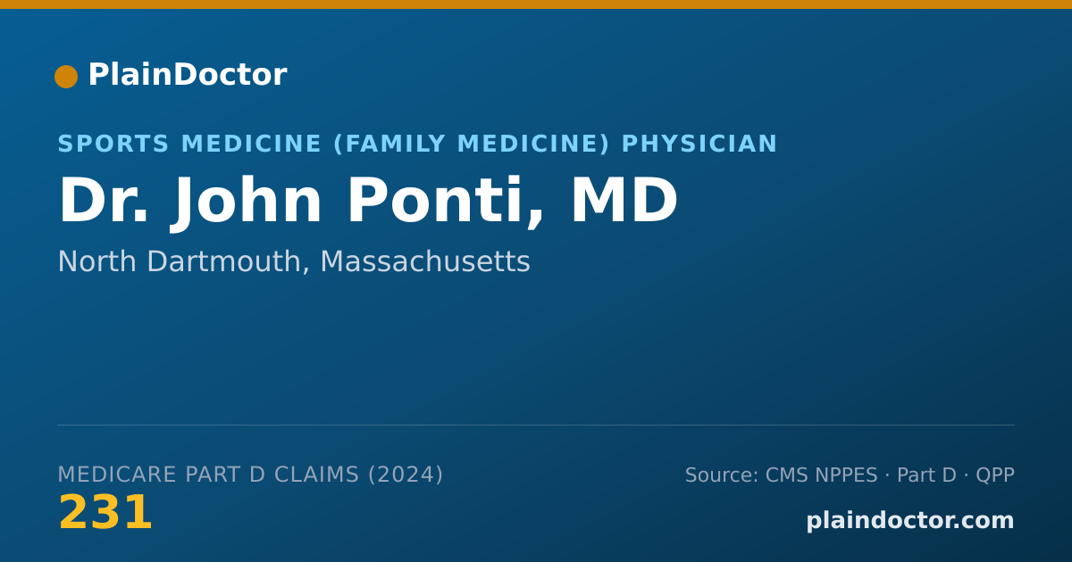 Shareable card for John Ponti, MD - Sports Medicine (Family Medicine) Physician, North Dartmouth, MA
