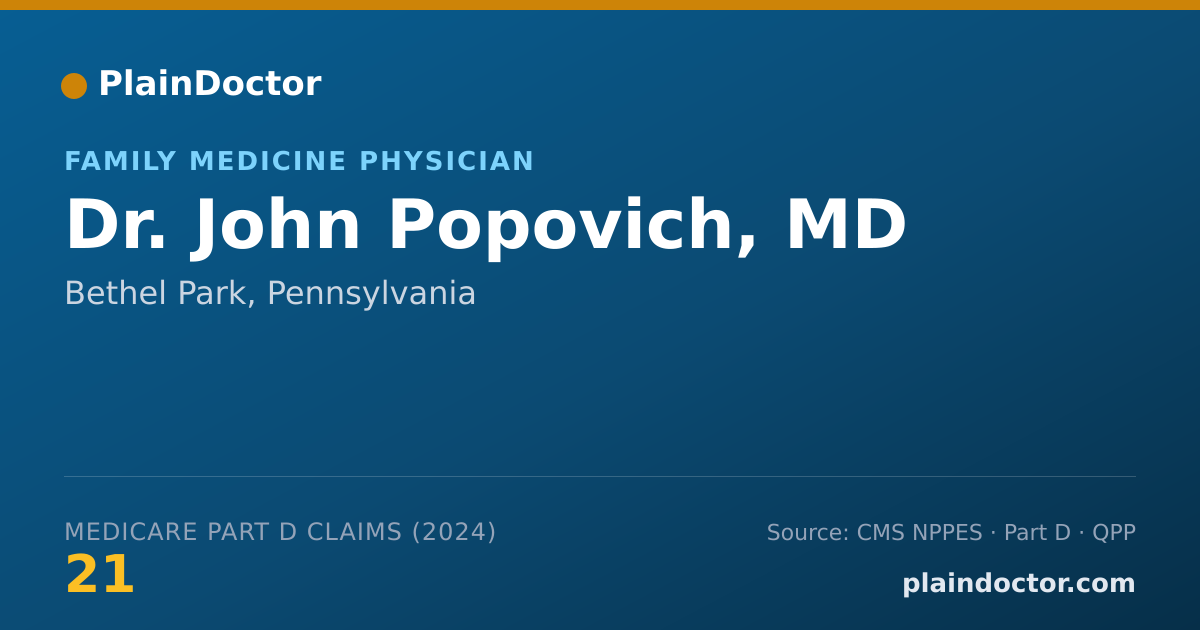 Shareable card for John Popovich, MD - Family Medicine Physician, Bethel Park, PA