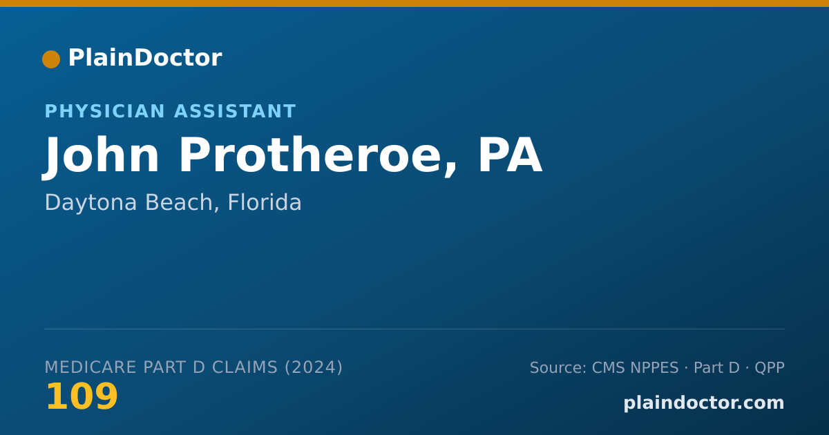 Shareable card for John Protheroe, PA - Physician Assistant, Daytona Beach, FL